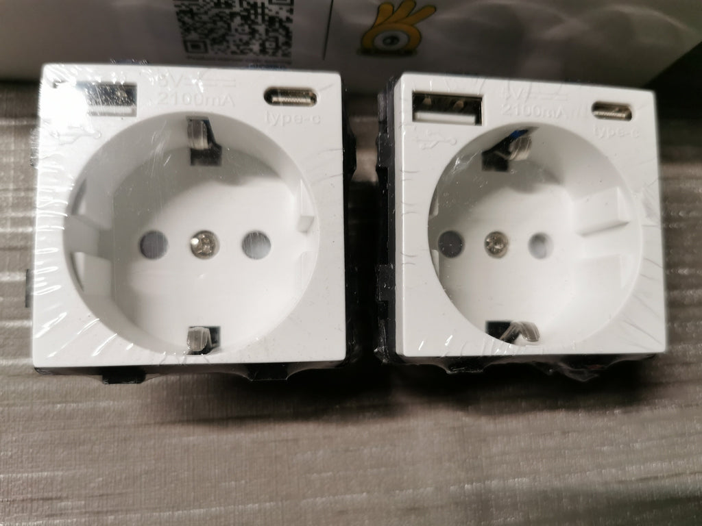 BSEED Gniazdo Schuko 16 Amper – Biały x2
