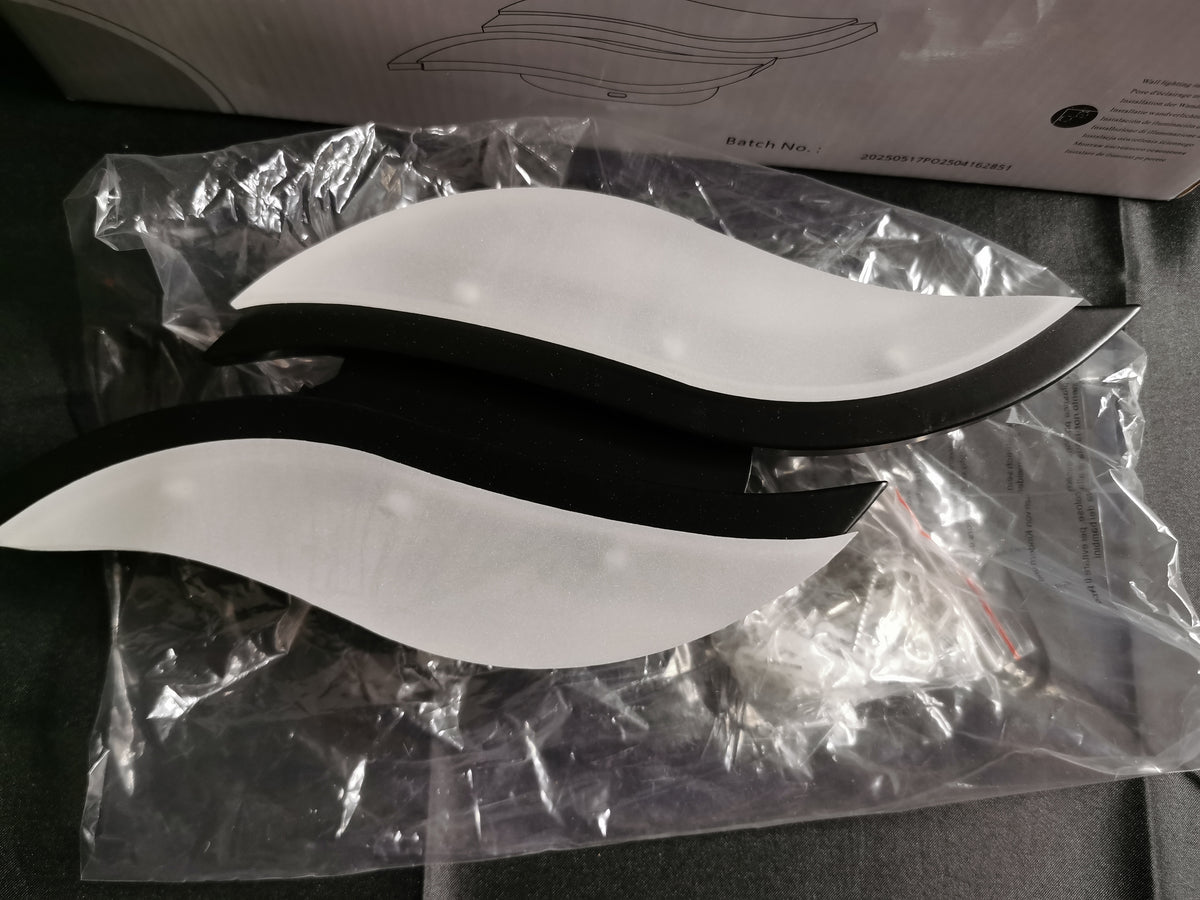 LED wewnętrzne lampy ścienne z akrylowym kloszem – 12W czarna lampa w kształcie liścia, ciepłe światło