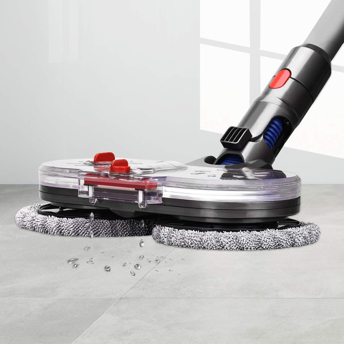 Replacement Mop Head for Dyson V11 V10 V8 V7 Electric Brush with Water Tank + 12 Cloths – For V7–V11
