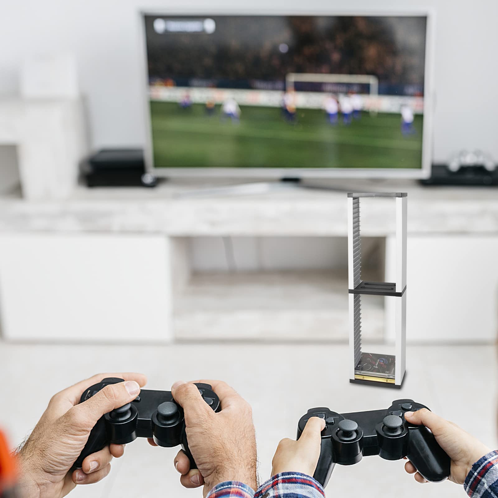 Stojak na gry 36 miejsc – PS5, Xbox, Nintendo (Biały)