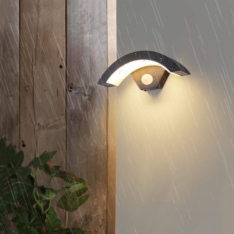 Outdoor LED Wall Light with Motion Sensor – Black