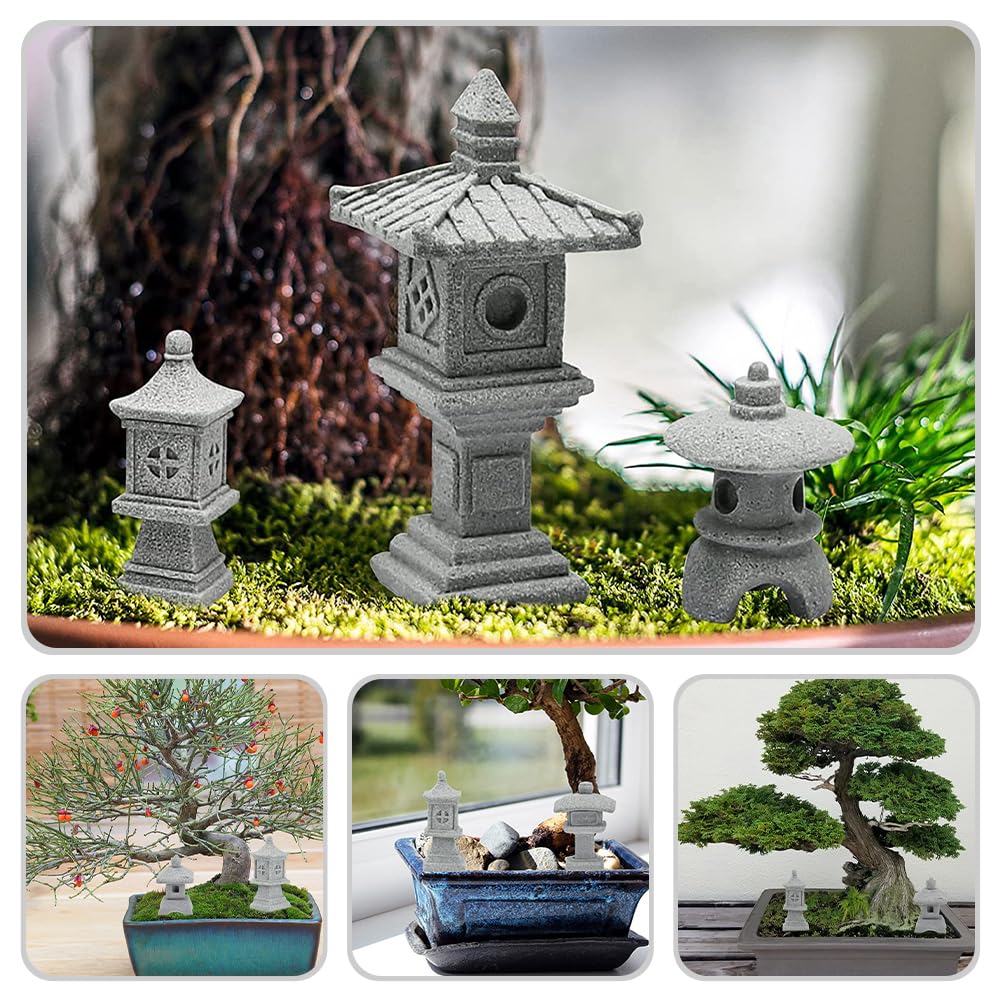 Mini Zen Pagoda Garden Figurines 3 pcs