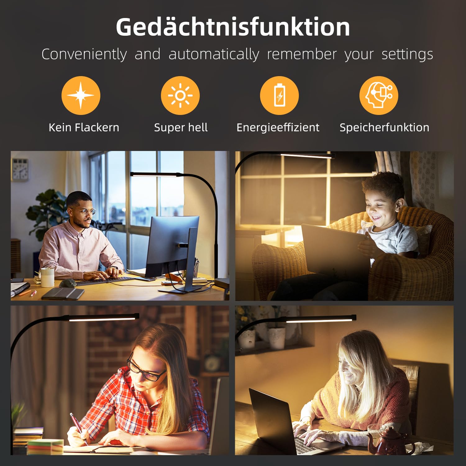 Dimmable LED desk lamp
