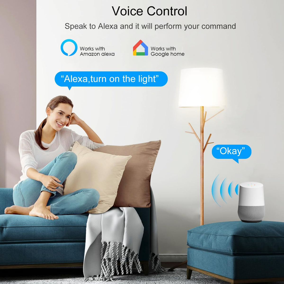 Moduł przekaźnika inteligentnego przełącznika WiFi 30A, sterowanie głosowe i timer zgodny z Alexą/Google Home