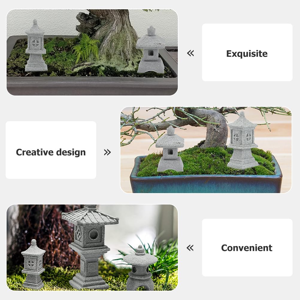 Mini Zen Pagoda Garden Figurines 3 pcs