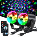 LED dyskoteka światła 360° obrotowe aktywowane muzyką – 2 szt.