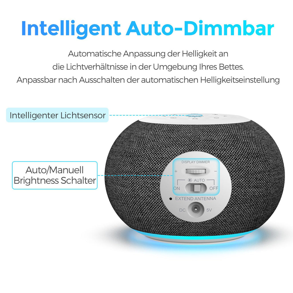 Automatic alarm clock with night light