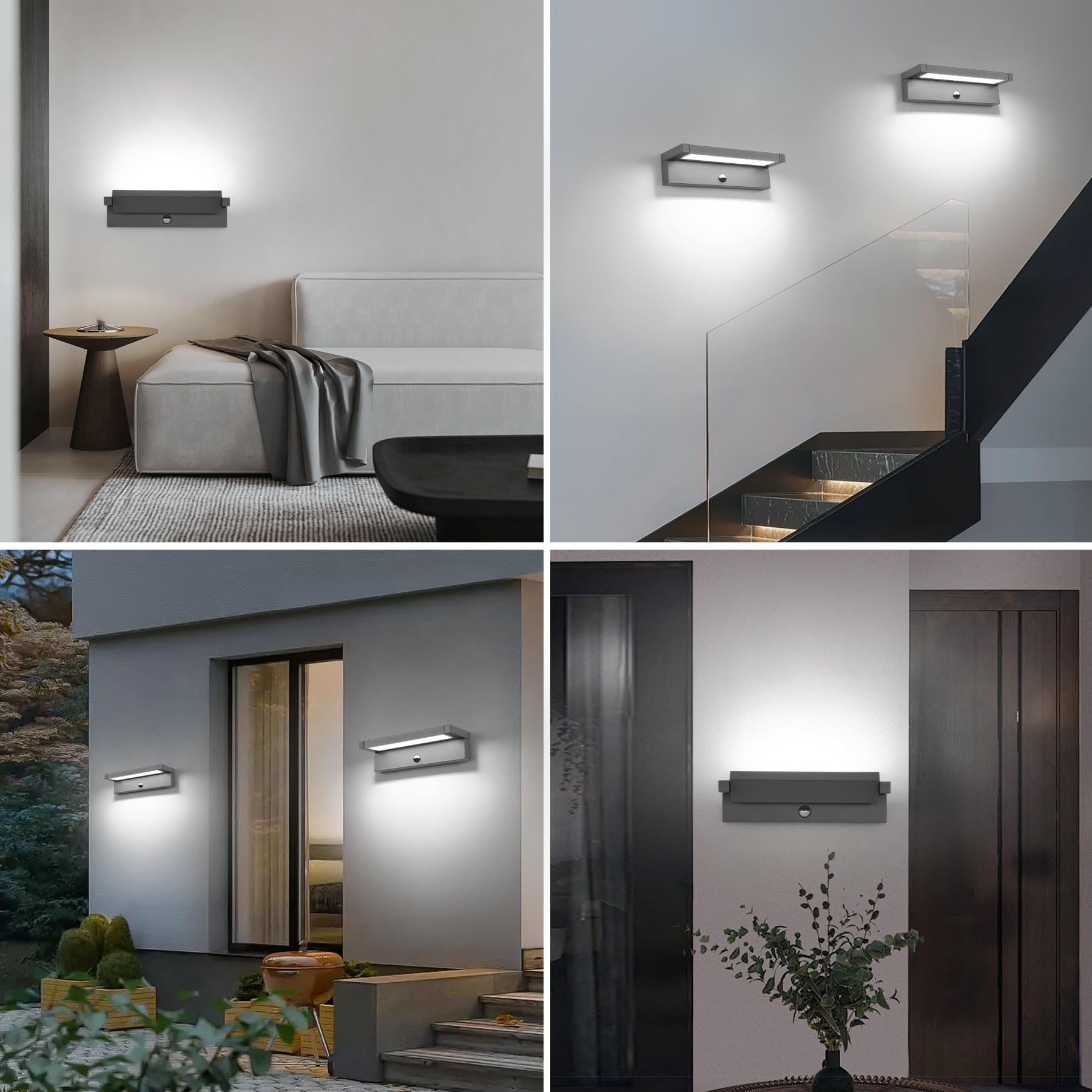 Outdoor LED Wall Light 36W Motion Sensor IP65 6500K – Dark Grey