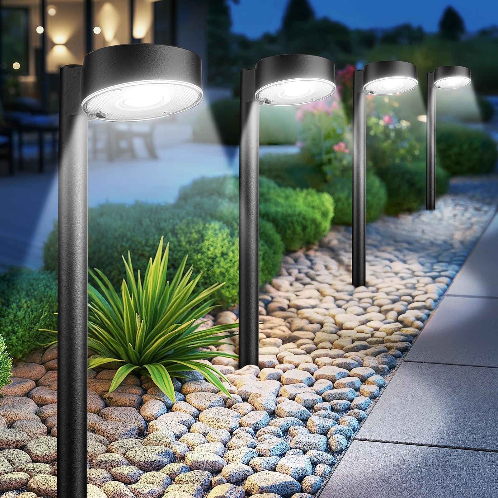 BUCASA Solar Garden Lights – Solar-Powered Outdoor Lighting