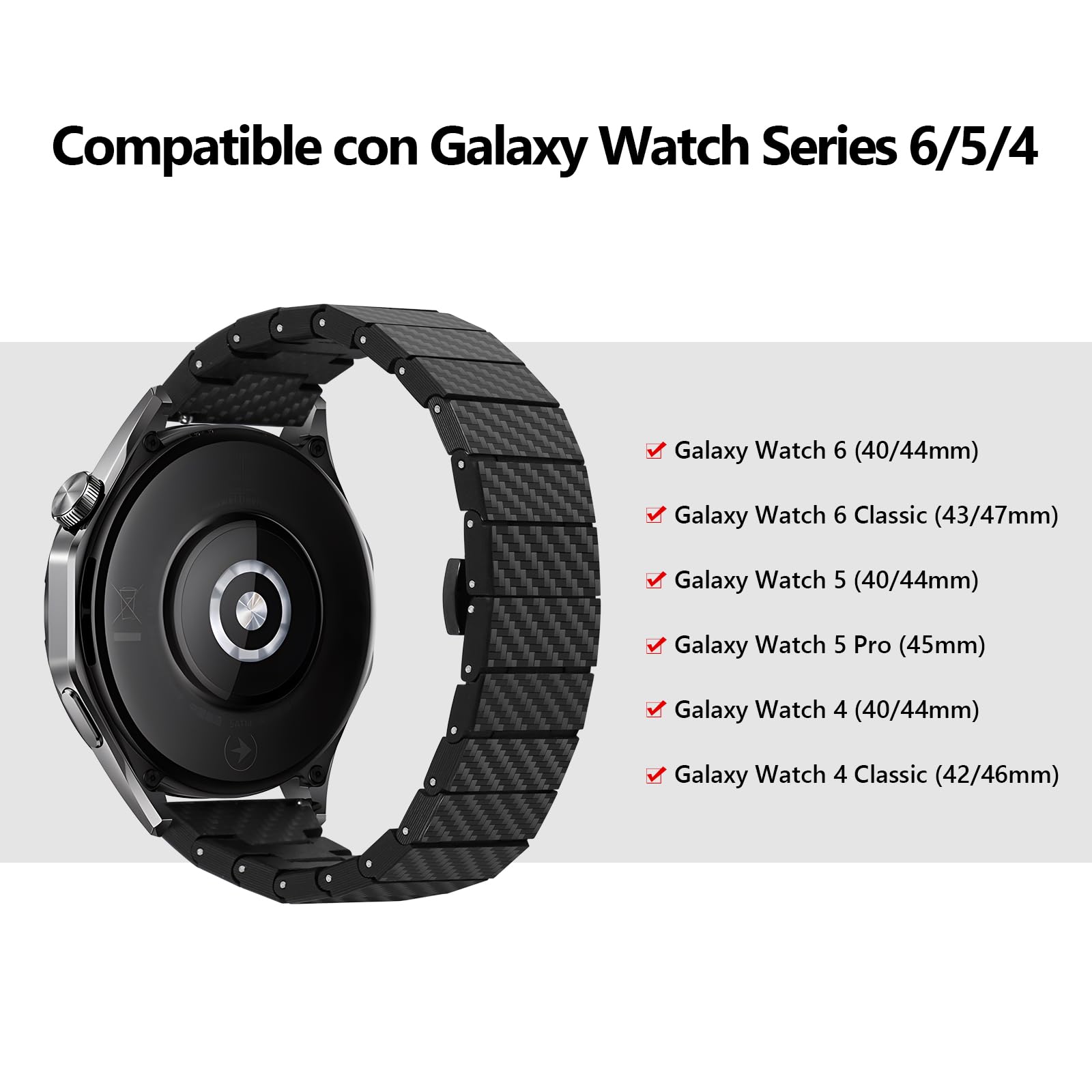 22mm Carbon Fiber Strap – Huawei / Samsung / Amazfit, Black