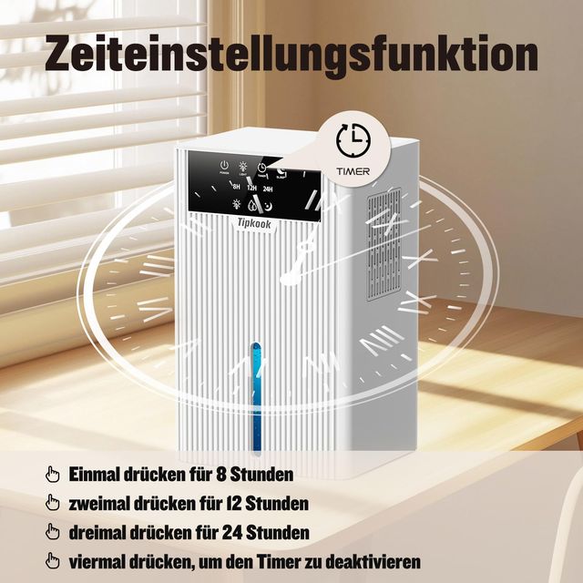 Przenośny osuszacz powietrza elektryczny 2400ml automatyczne rozmrażanie 3 timery 10 kolorów LED