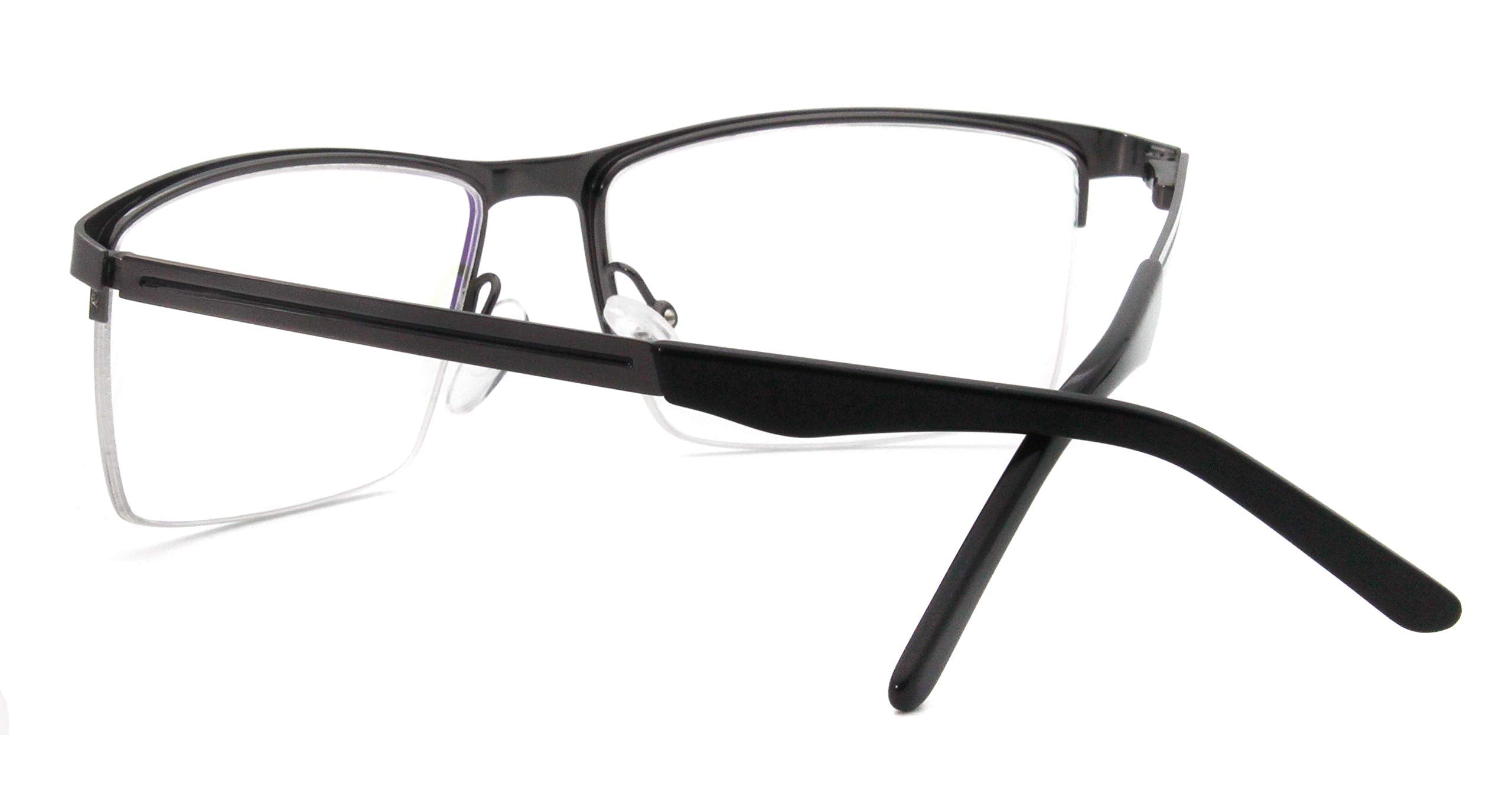 Blue Light Blocking Glasses – Gaming and Computer, Semi-Rimless, Gray, Men's