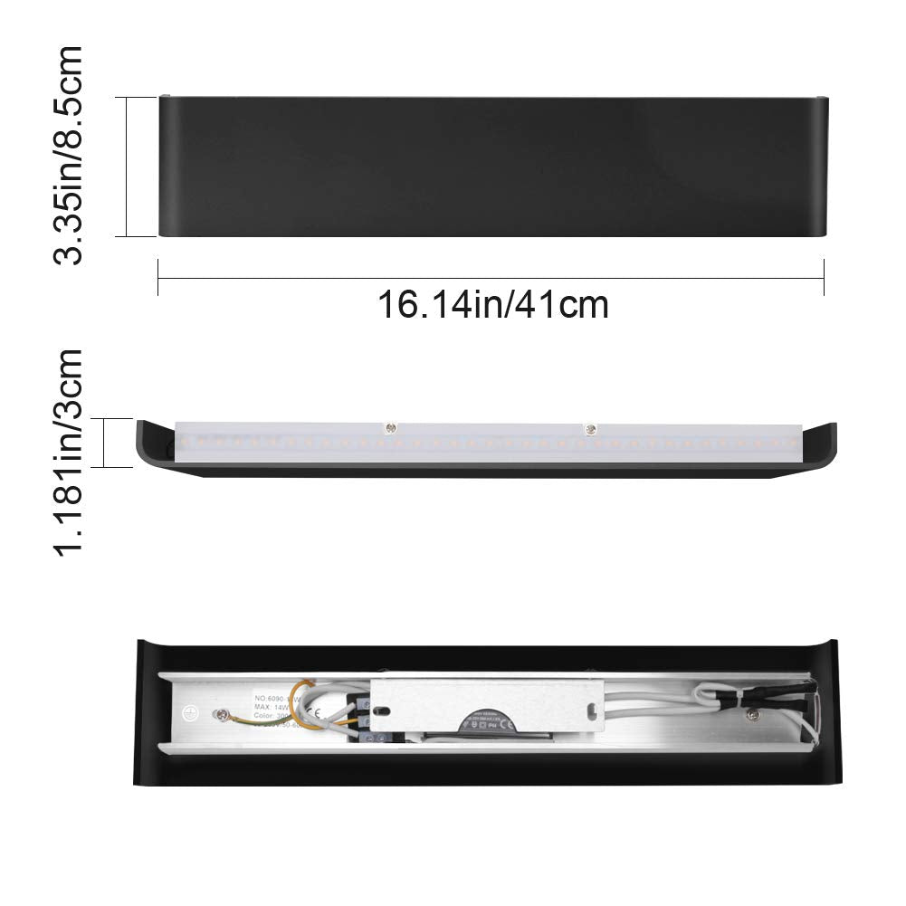 41 cm LED Wall Lamp 14W Up/Down Decorative Stair Lighting – Black