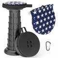 Portable Folding Chair with Cushion Telescopic Design – Black