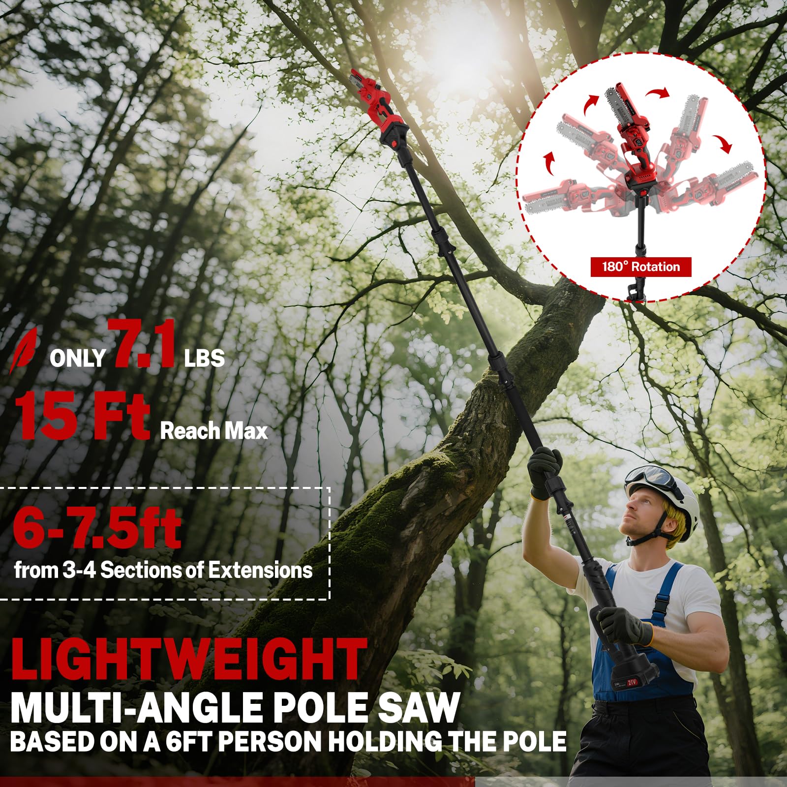 2-in-1 Mini Chainsaw and Telescopic Pruner 6 inches