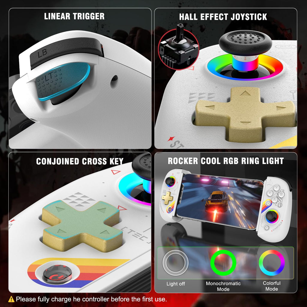 Joso D8 Gaming Controller for iPhone/iPad/Android/Switch/PS/PC White