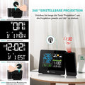 DR.PREPARE Projection Alarm Clock with Outdoor Sensor and Temperature Display