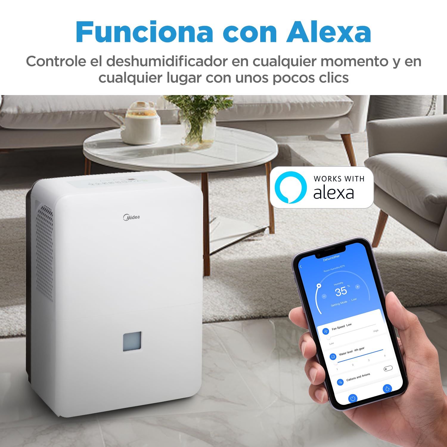MIDEA Industrial Dehumidifier 50L – For Rooms up to 300m², Replaceable Tank, Quiet Operation