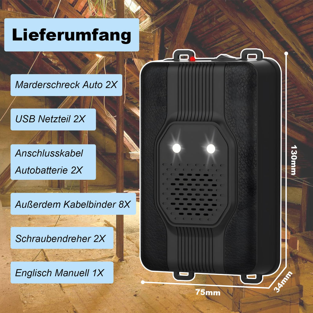 Ultrasonic mink repellent with LED lamp