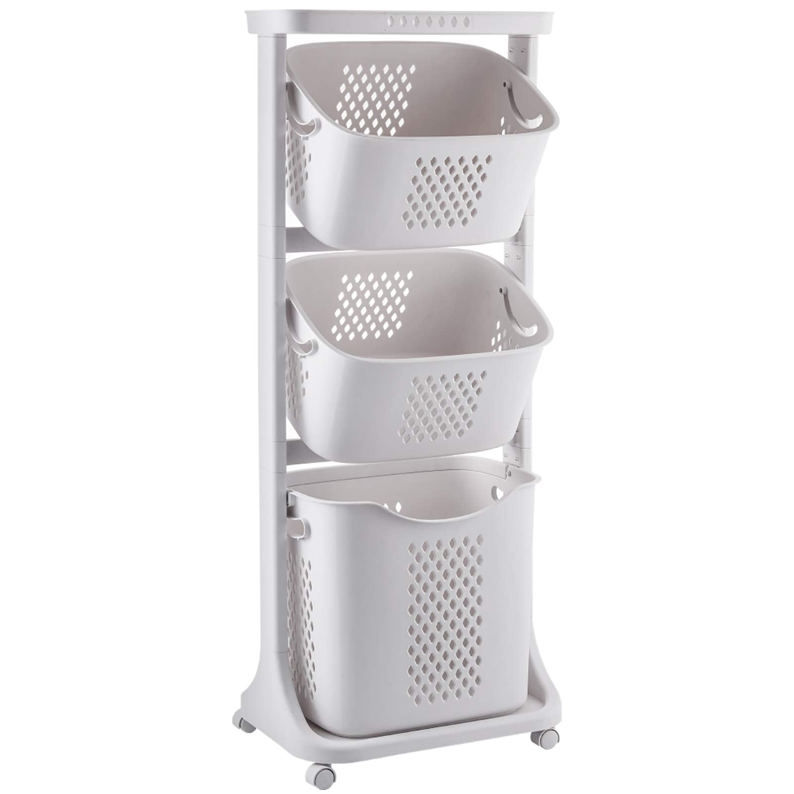 Yorbay Laundry Basket on Wheels - Tiered Sorter for Clothes and Toys