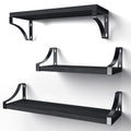 Floating Wall Shelves Set of 3 – Black