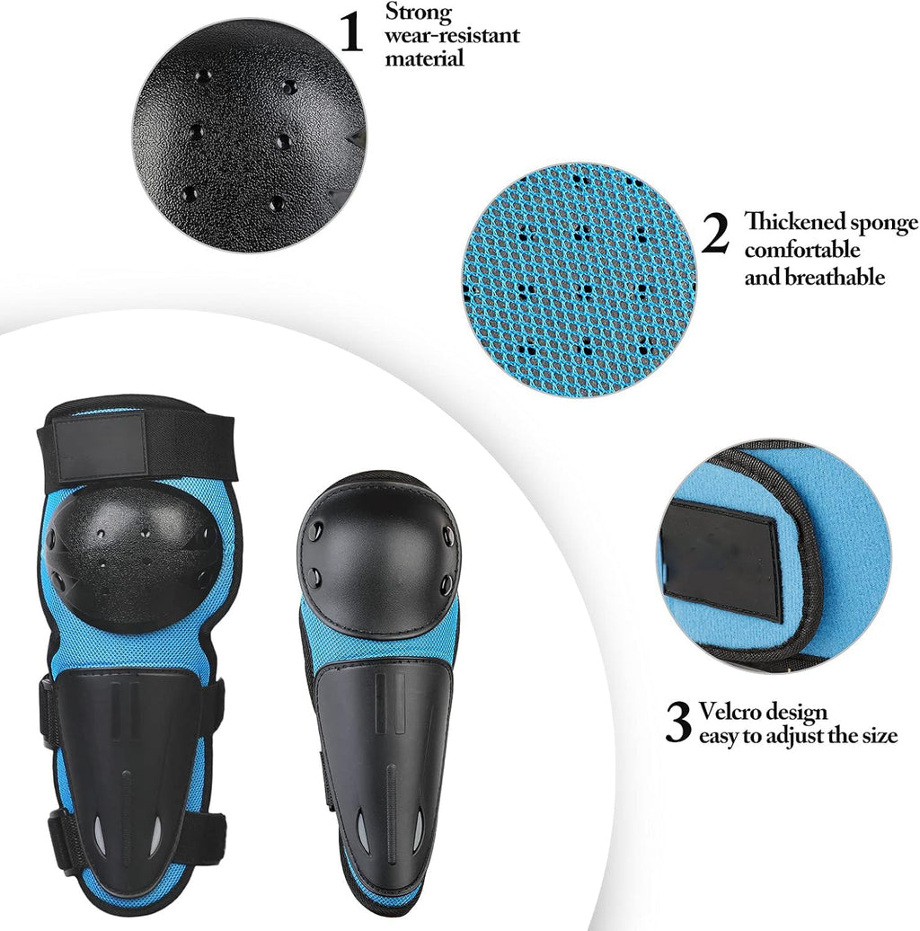 Kids' 5-Piece Protective Set – Knee, Elbow, Chest – Blue (4–14 years)