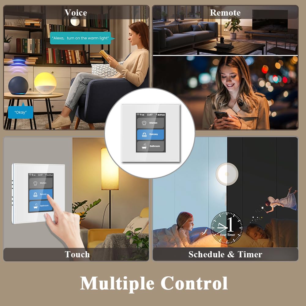 LANBON LCD smart switch 1/2/3 – White