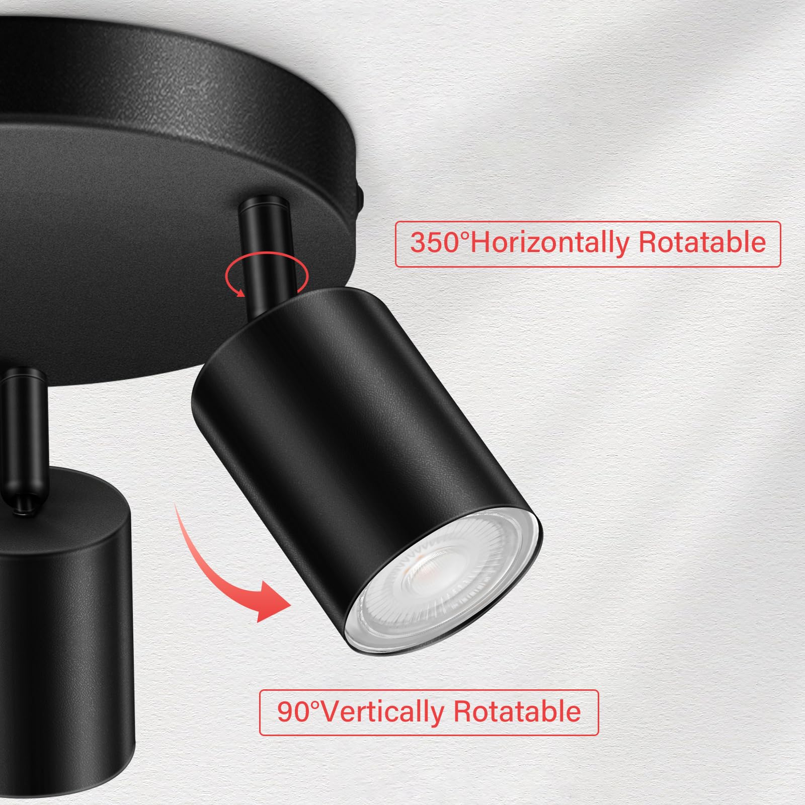 AUQUEE 3-bulb GU10 Black LED Ceiling Spotlight – Kitchen and Living Room