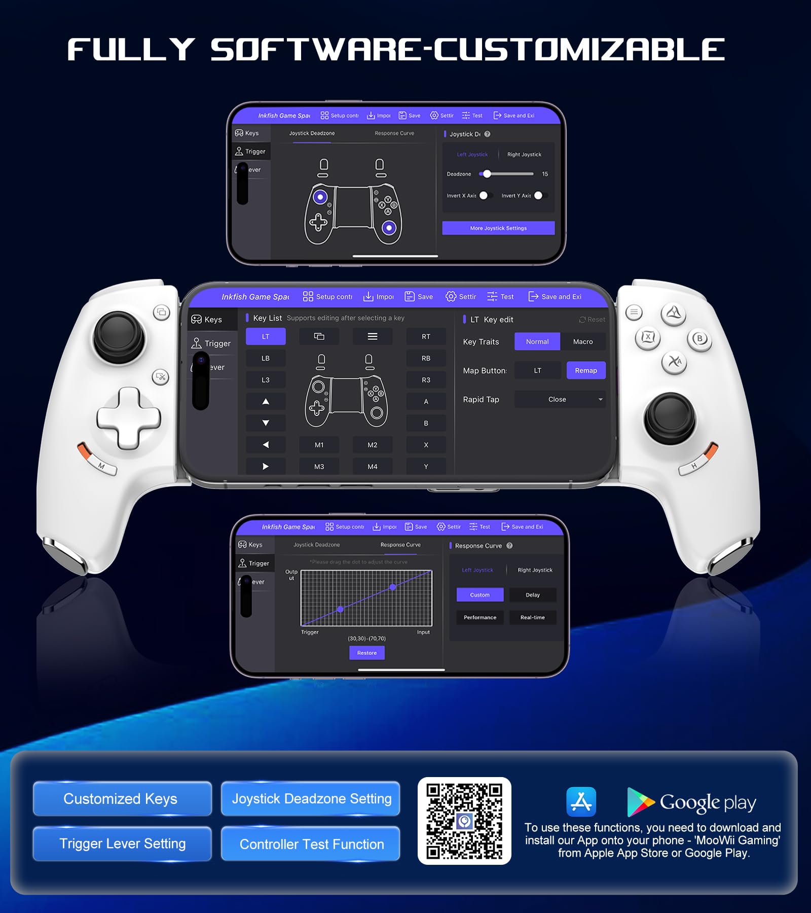 Mobile Game Controller for Android iPhone USB-C – Black