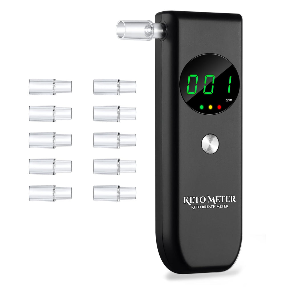 Ketone Testing Device Professional Ketosis Meter with 10 Replaceable Mouthpieces