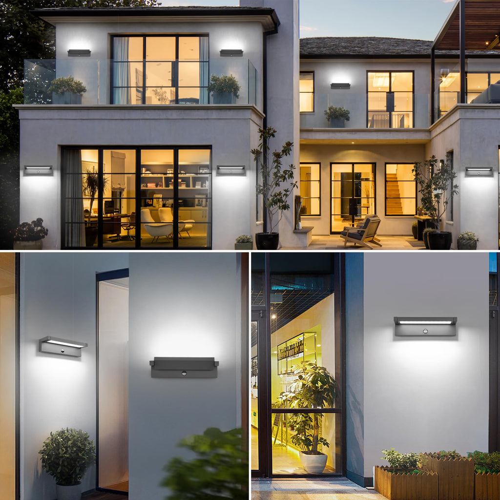 Outdoor LED Wall Light 36W Motion Sensor IP65 6500K – Dark Grey