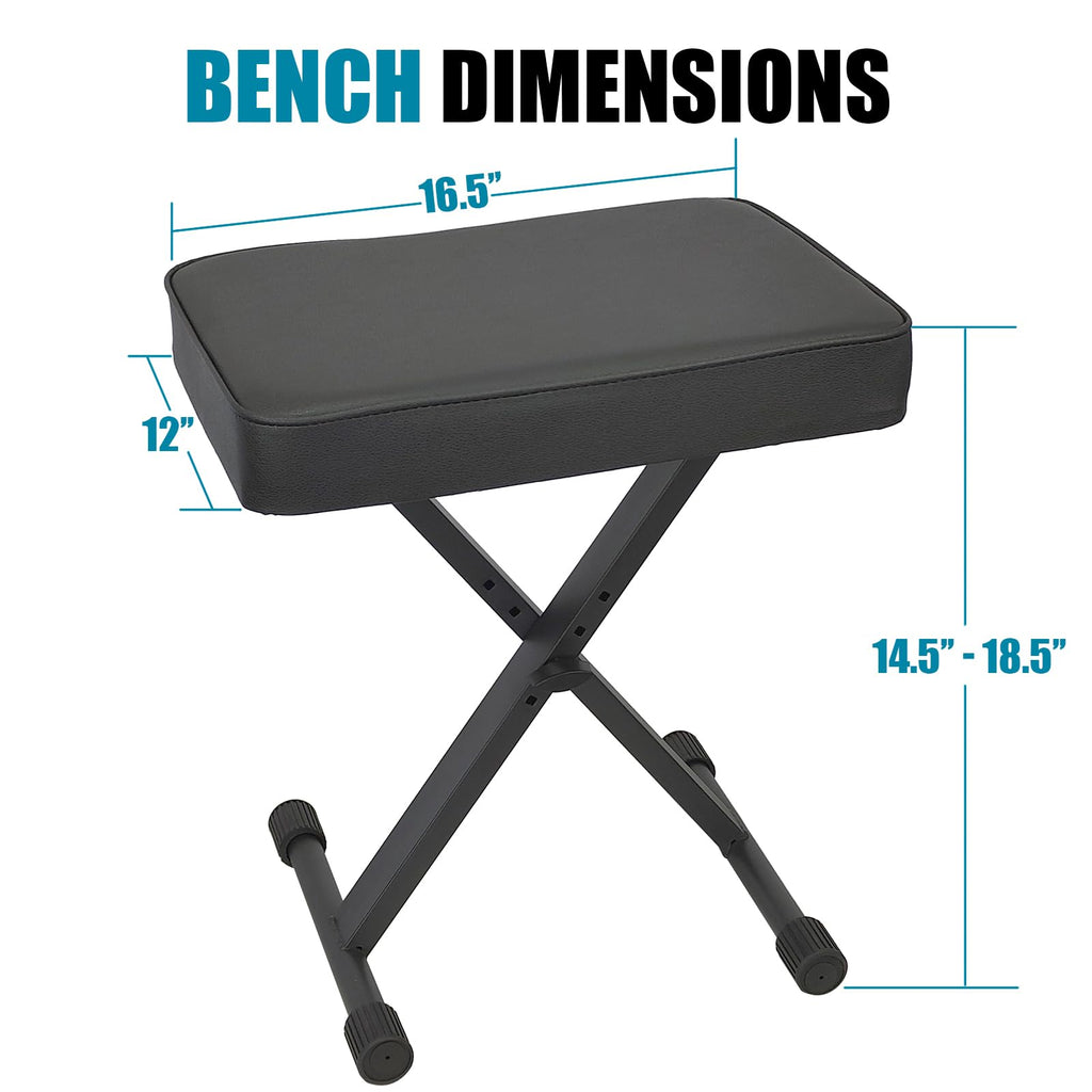 Keyboard bench with adjustable height