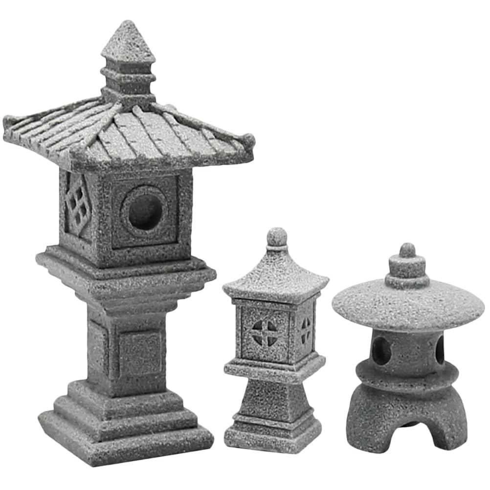 Mini Zen Pagoda Garden Figurines 3 pcs