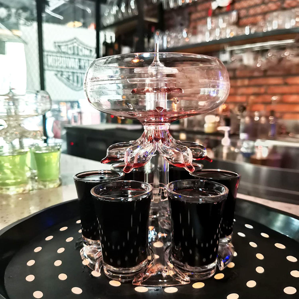 LED Shot Dispenser with 6 x 40ml Shot Glasses