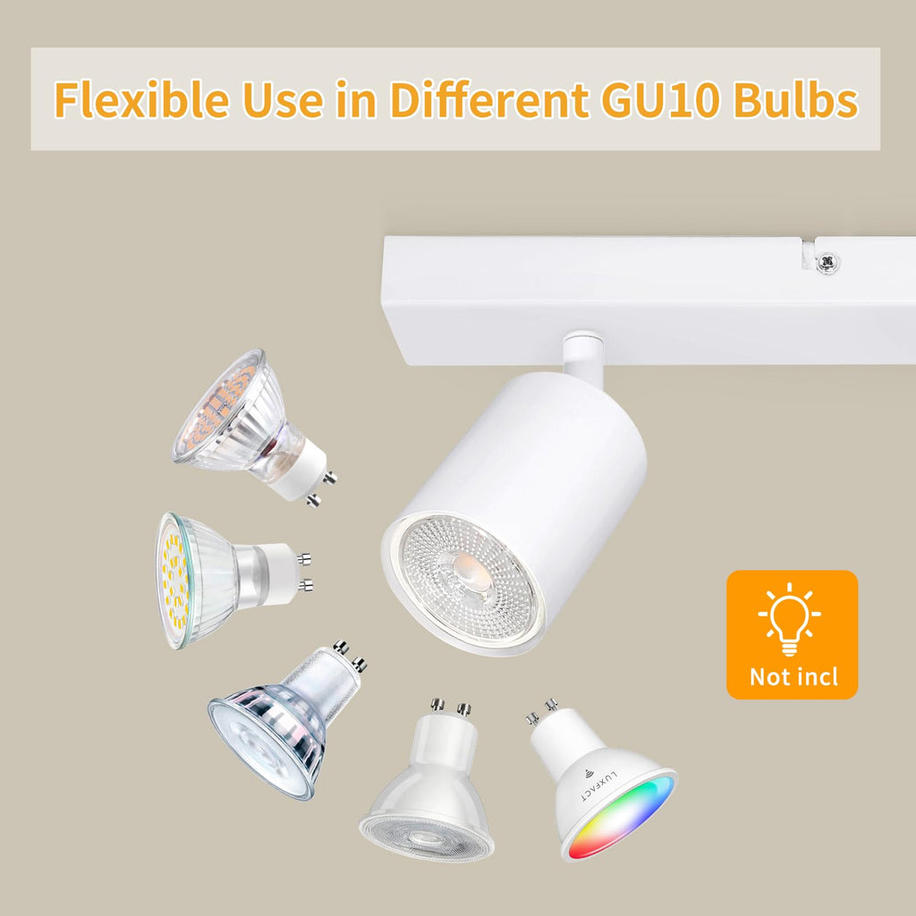 3-light swivel 350° LED ceiling lamp – White