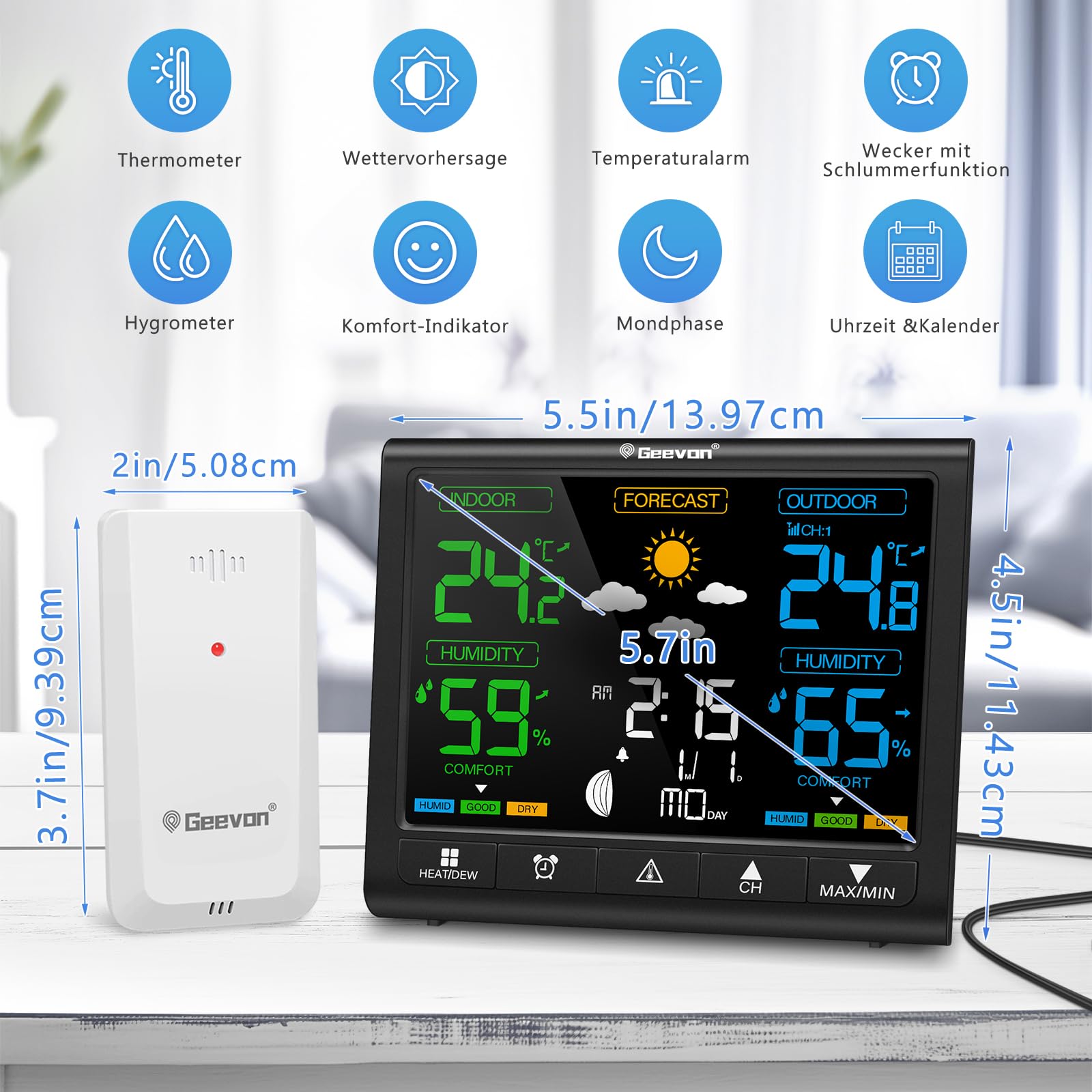 Wireless LCD Weather Station with Battery