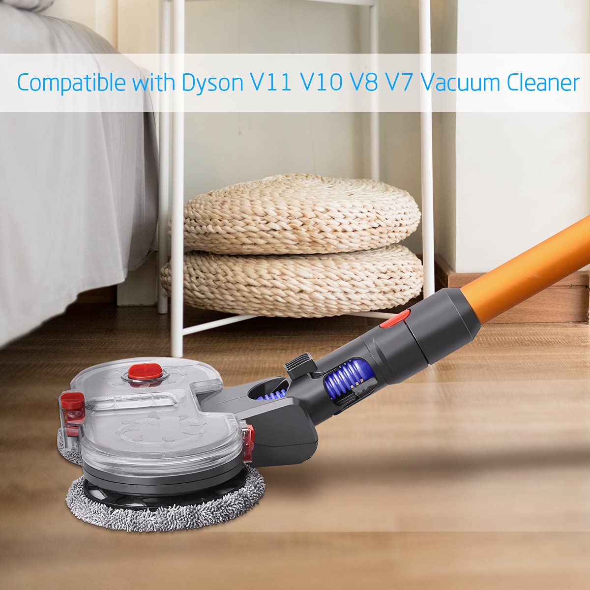 Replacement Mop Head for Dyson V11 V10 V8 V7 Electric Brush with Water Tank + 12 Cloths – For V7–V11