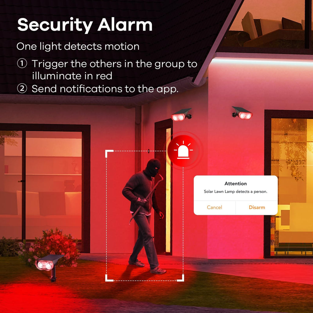 Linkind Outdoor Smart Solar Lights Motion Sensor Color Changing – IP65 4-Pack