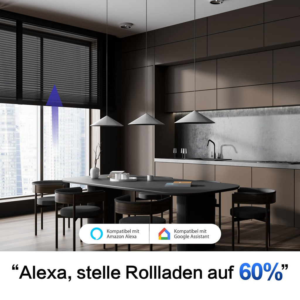 ALLEVOI Smart Wi-Fi Roller Shutter Switch with LED Display - 80x80 mm