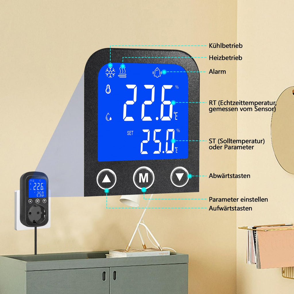 Digital Thermostat Plug KETOTEK – 230V Waterproof Sensor