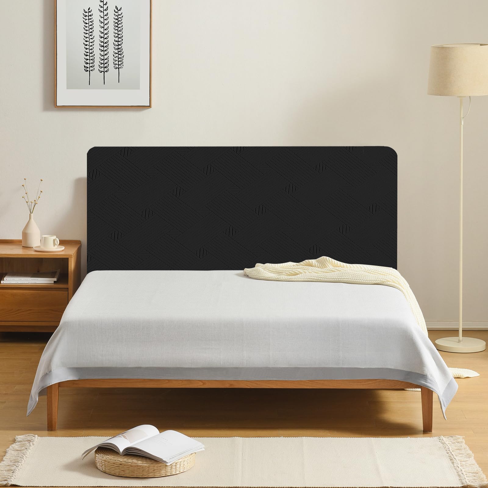Bed Headboard Cover 120cm – Elastic, Dust Protection, Sample, Dark Blue