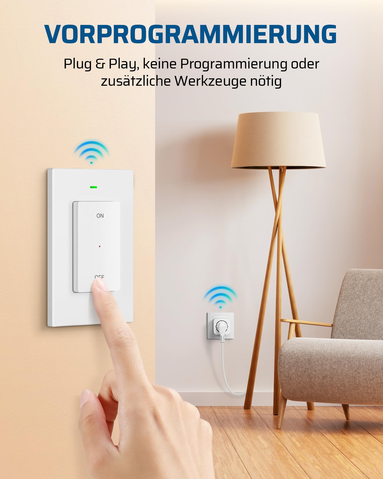 Wireless Socket with Remote Control 16A 3680W – White