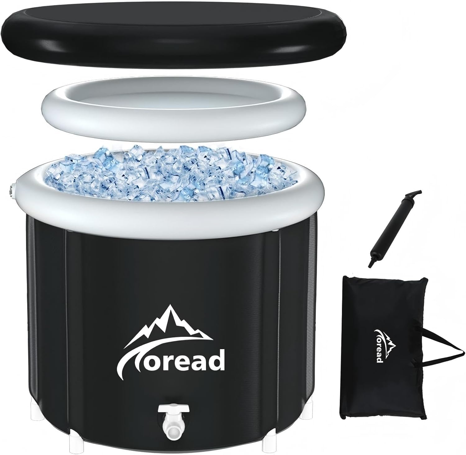TOREAD XL Ice Bath Tub – Ø85cm, Foldable, Inflatable, Bag Included