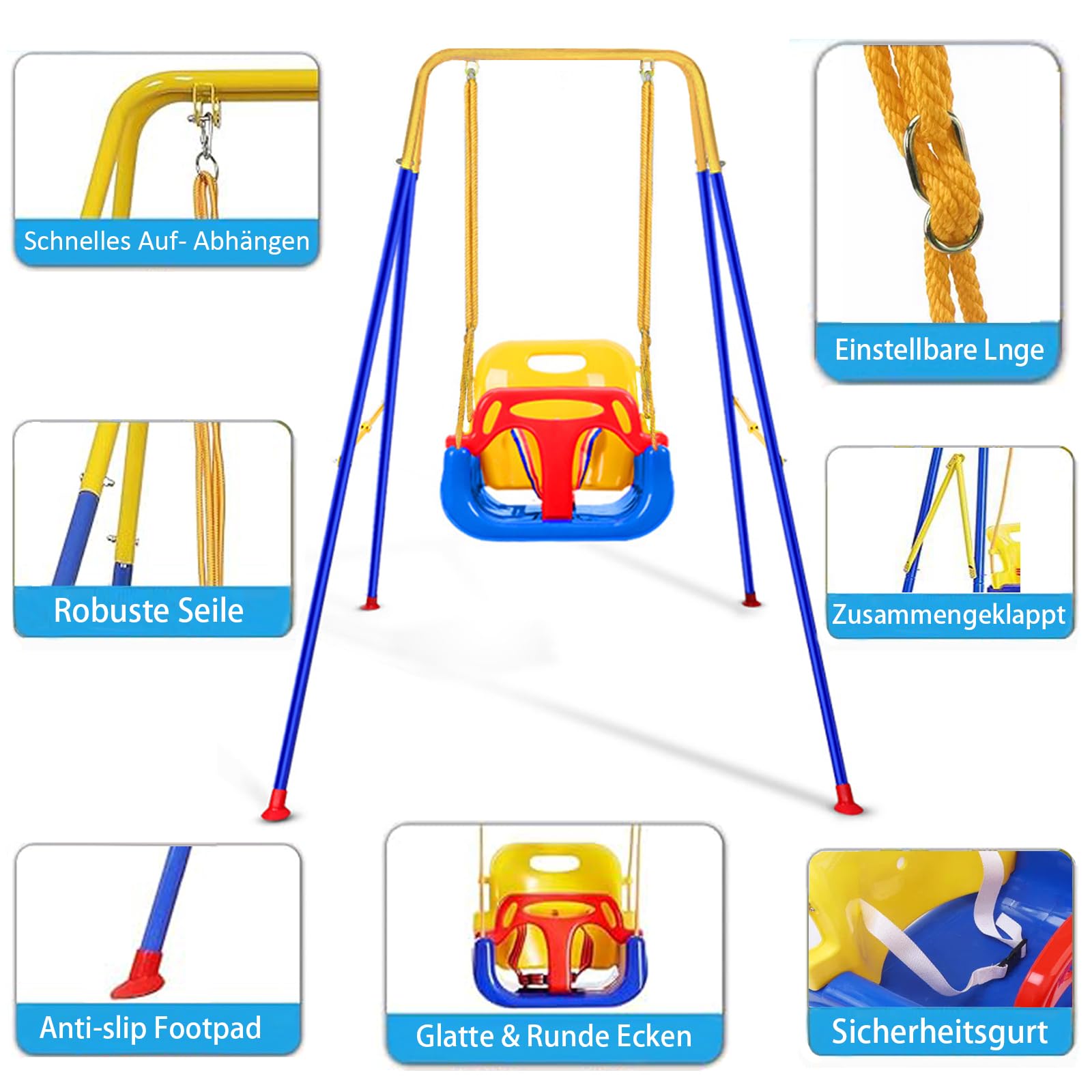 Kegoupdys 3-in-1 Swing for Babies and Children
