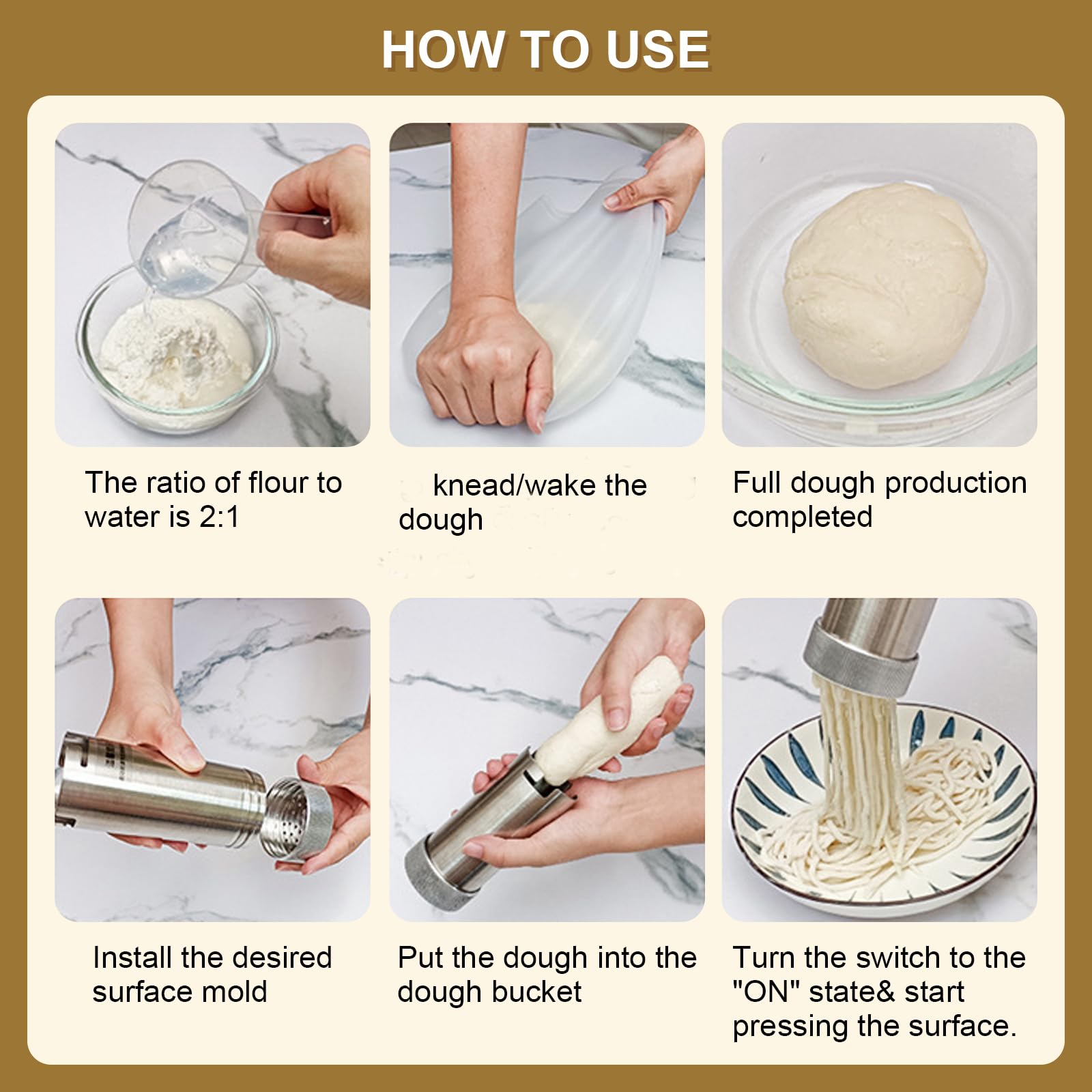 Electric Handheld Pasta Maker with 7 Attachments – Portable