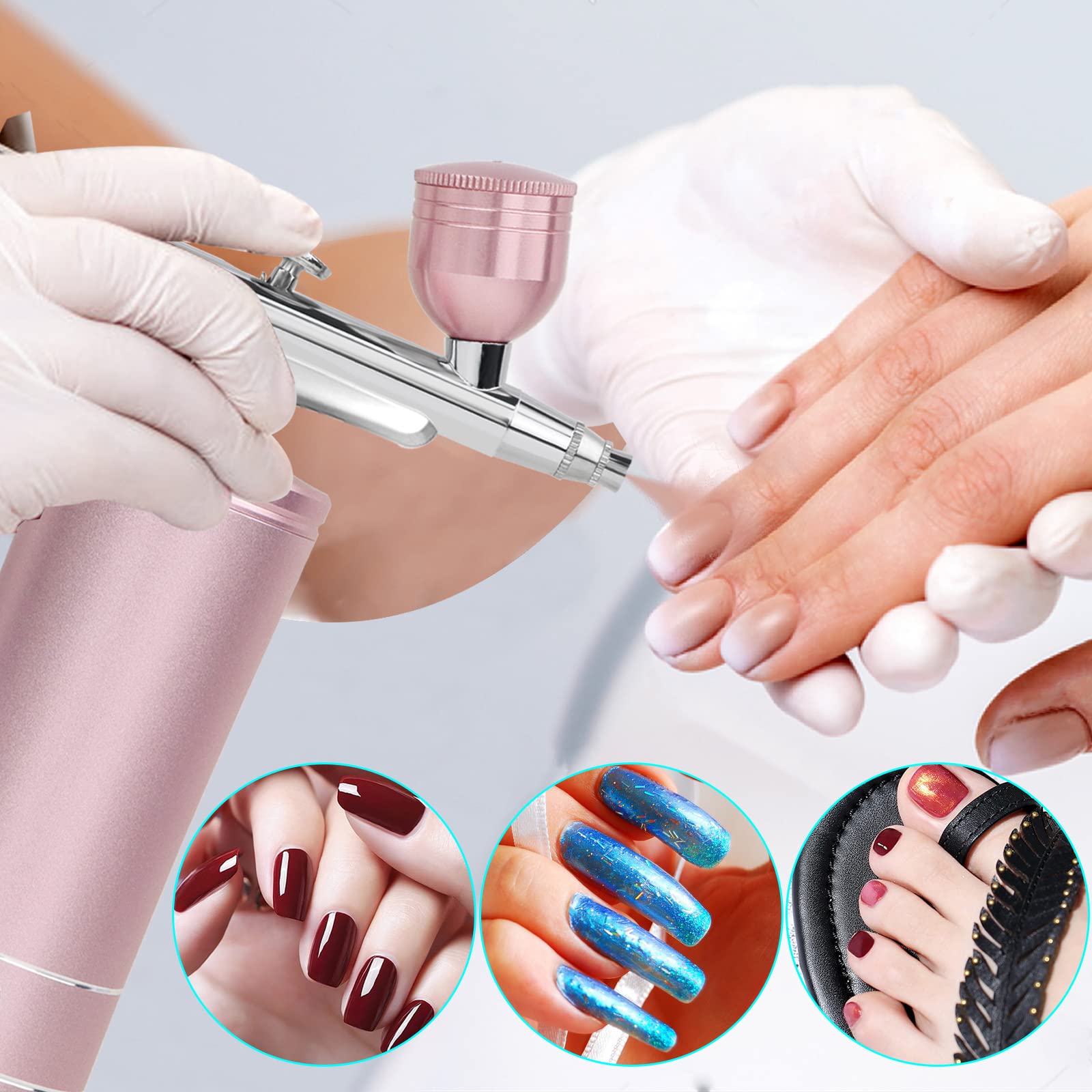 Awsuc Cordless Airbrush Kit with Compressor - For Nails