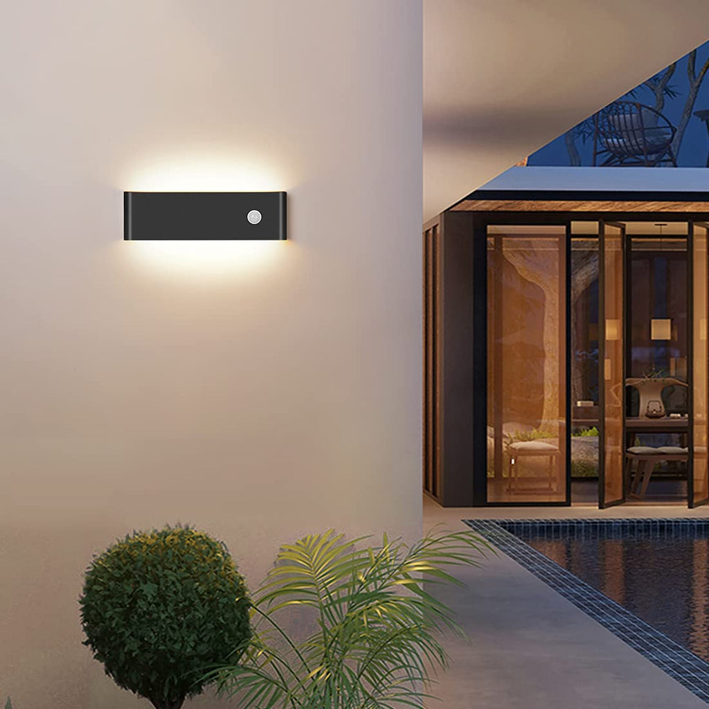 12W LED Motion Sensor Up Down Wall Light – Black