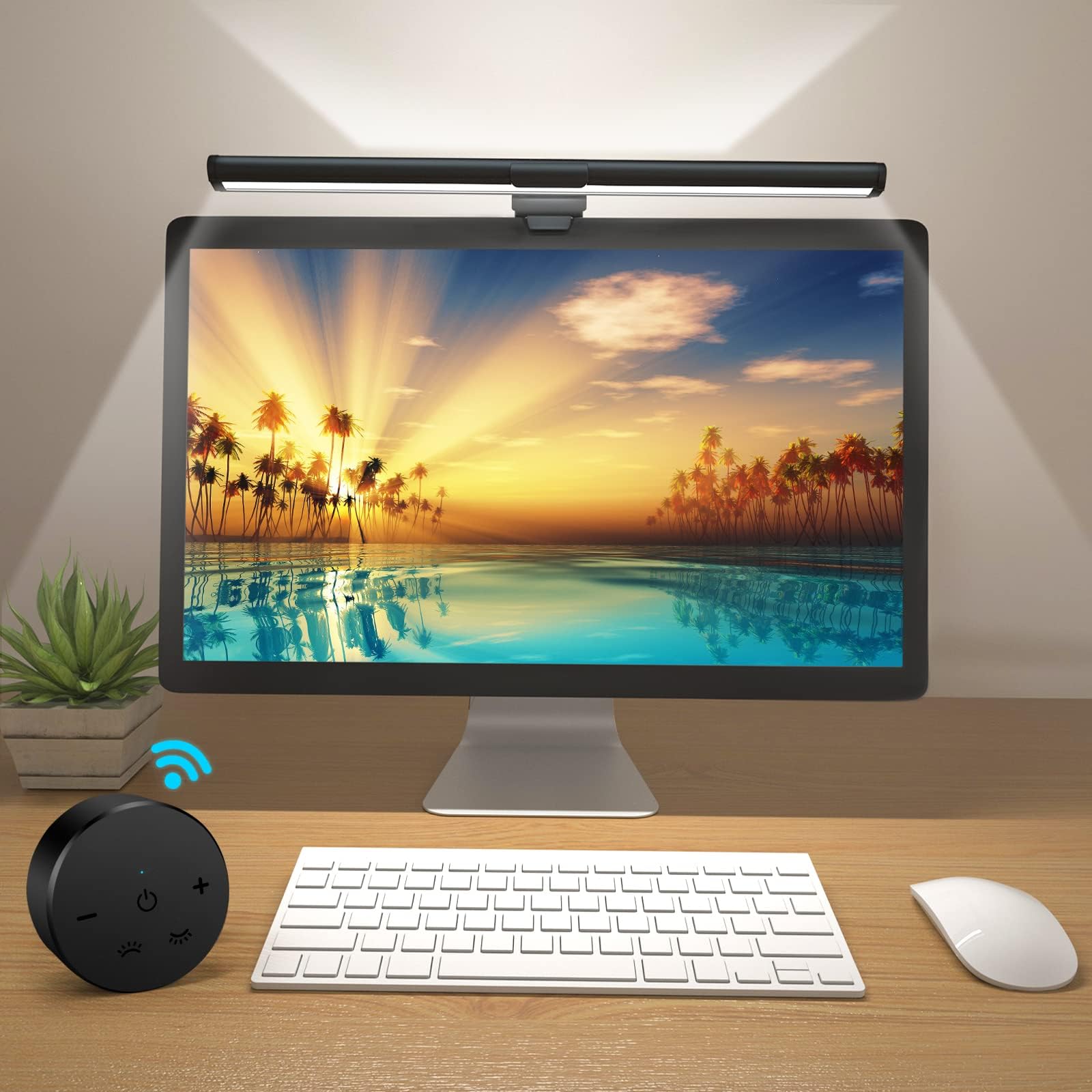 Dimmable LED Monitor Light Bar with Remote Control – Black