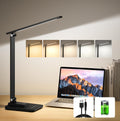 Wireless Rechargeable Desk Lamp 3600mAh Touch 10 Brightness Levels 5 Modes Flexible Eye Protection – Black