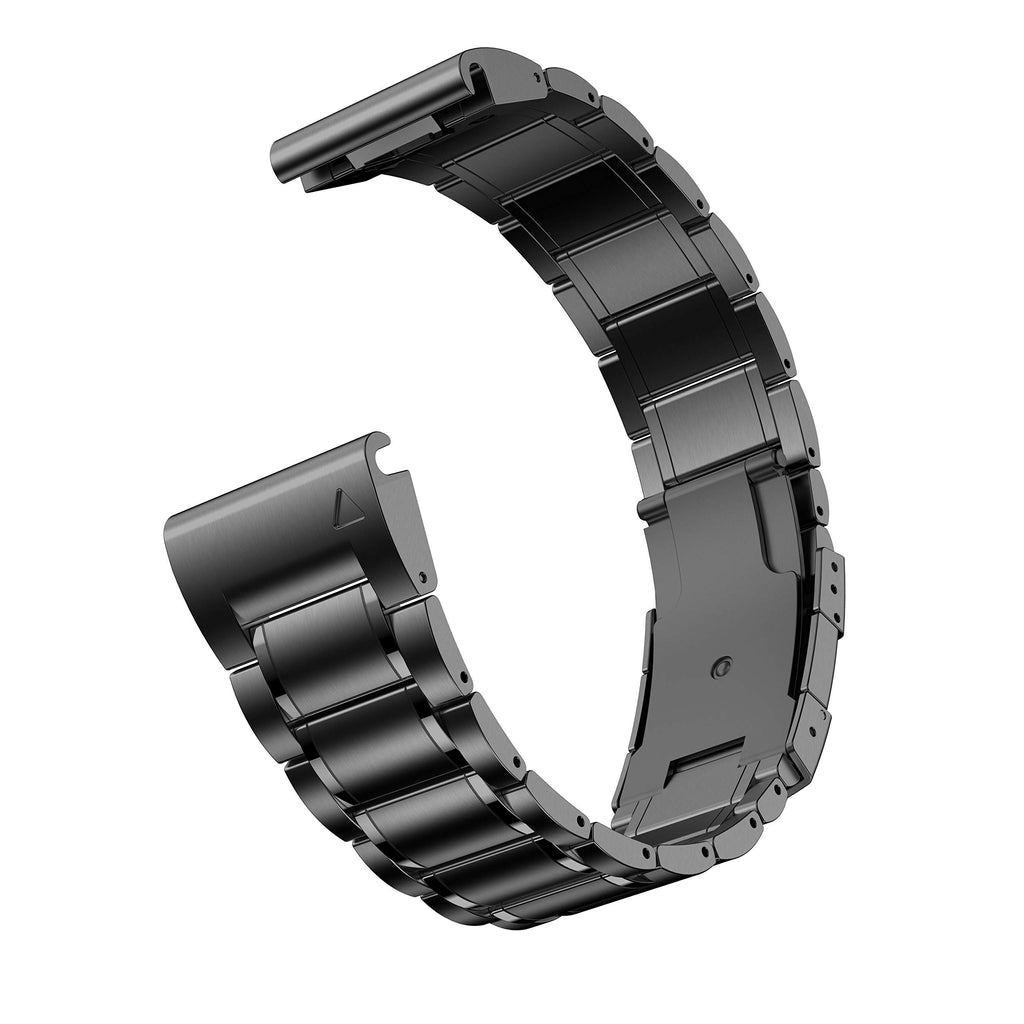 HQEUZ 26mm Titanium Bracelet for Garmin Fenix 7X/6X/5X – Quick Fit, Black